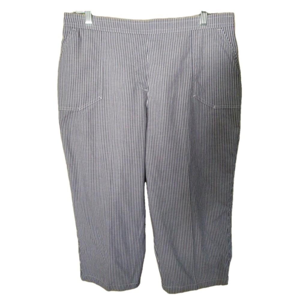 Alia Women's Capri Pants Size 10 Light Blue Elastic Waist Pockets Pull On 32 In